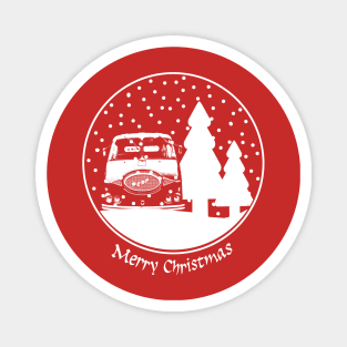 ERF KV 1950s British classic lorry Christmas snow globe Magnet